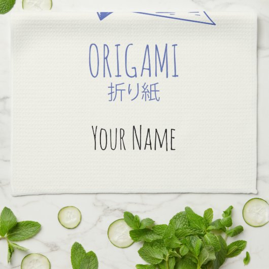 Origami Art japanische Faltkunst Retro Krane Geschirrtuch (Gefaltet)