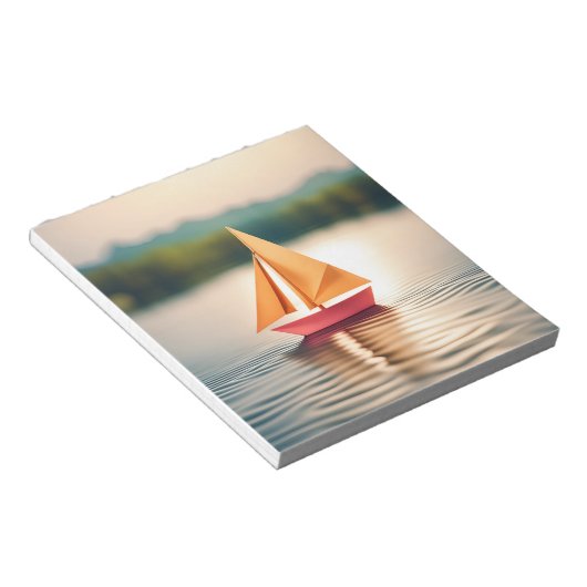 Origami Art - Serenity Sails: Eine ruhige Bootsfah Notizblock (angewinkelt)