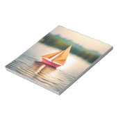 Origami Art - Serenity Sails: Eine ruhige Bootsfah Notizblock (Rotiert)