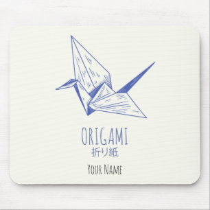 Origami Art Traditioneller Kran Mousepad