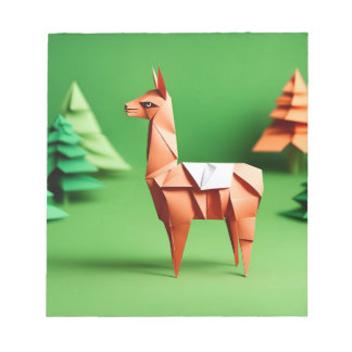 Origami Art - Weideharmonie: Serene Llamas Notizblock