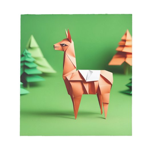 Origami Art - Weideharmonie: Serene Llamas Notizblock (Vorderseite)