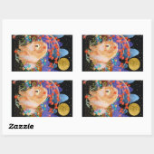 ORIGAMI AUTUMN Chow Rechteck Aufkleber (Blatt)