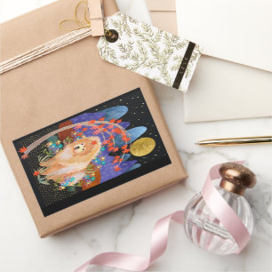 ORIGAMI AUTUMN Chow Rechteck Aufkleber