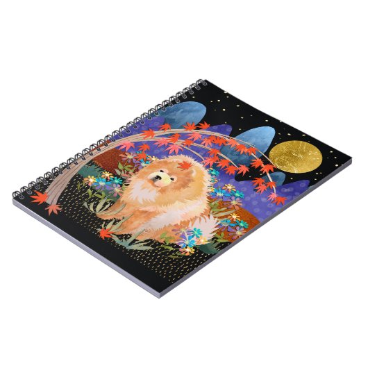 ORIGAMI AUTUMN Chow Spiralnotebook Notizblock (Linke Seite)