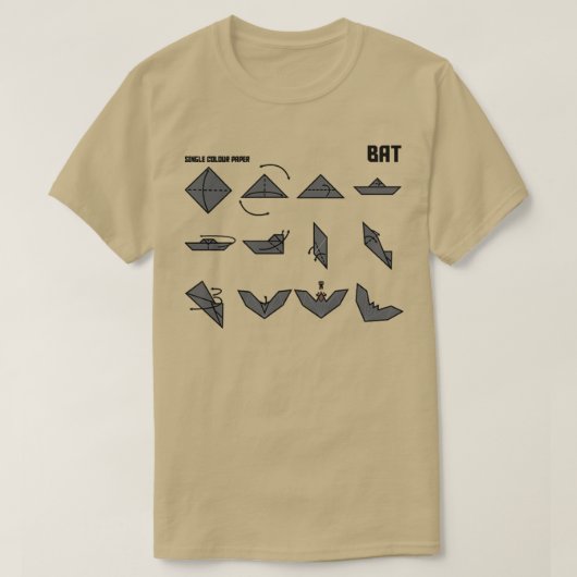 Origami Bat Instructional T-Shirt (Design vorne)