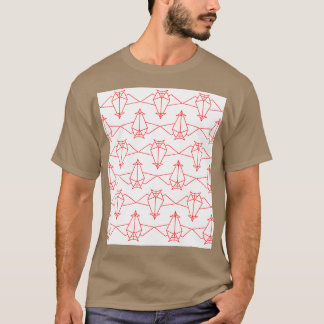 Origami Bats Red auf White T-Shirt