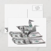 Origami Bird aus 100-Dollar-Rechnung Postkarte (Vorne/Hinten)