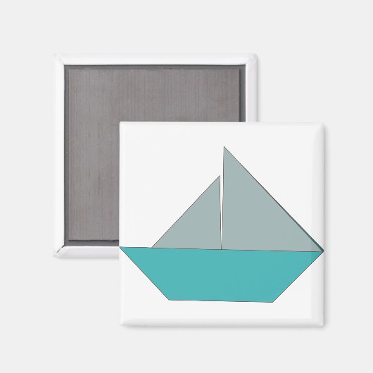 Origami Boat Magnet (Vorderseite/Rückseite)