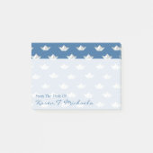 Origami Boote auf dem Wasser-Muster | addieren Post-it Klebezettel (Vorderseite)