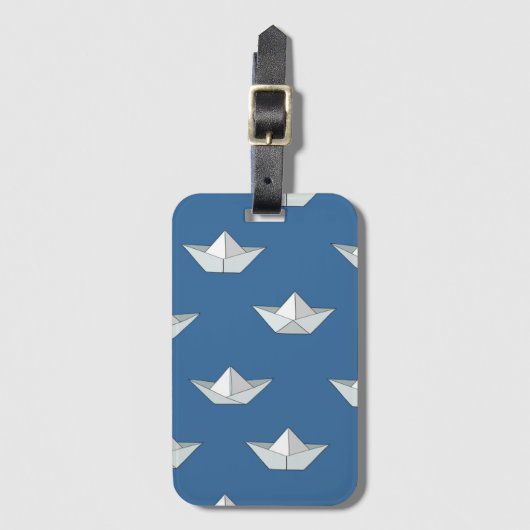 Origami Boote auf dem Wasser-Muster Gepäckanhänger (Vorderseite Vertikal)