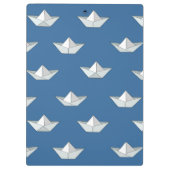 Origami Boote auf dem Wasser-Muster Klemmbrett (Rückseite)
