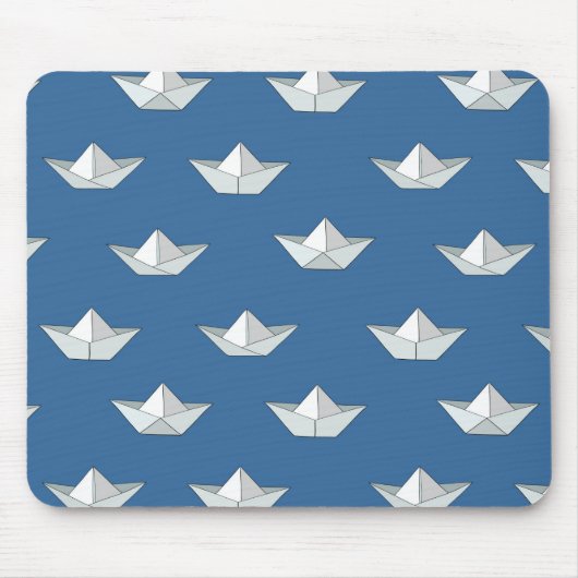 Origami-Boote Auf Dem Wasser Muster Mousepad (Vorne)