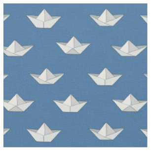 Origami Boote auf dem Wasser-Muster Stoff