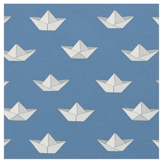 Origami Boote auf dem Wasser-Muster Stoff (Nahaufnahme)
