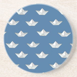 Origami-Boote auf dem Wasser Muster Untersetzer