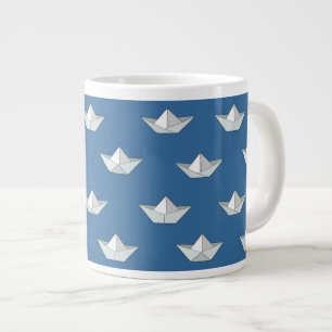 Origami-Boote auf dem Wassermuster Jumbo-Tasse