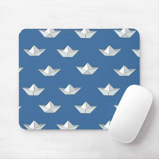 Origami-Boote auf dem Wassermuster Mousepad (Mit Mouse)