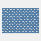 Origami-Boote im Wassermuster Geschenkpapier Set (Vorderseite 3)