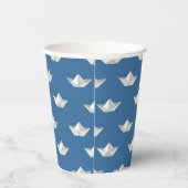 Origami-Boote im Wassermuster Pappbecher (Rechts)