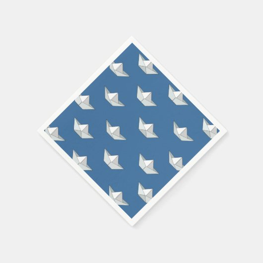 Origami-Boote im Wassermuster Serviette (Ecke)