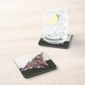 Origami Butterfly auf Blumenpapier Getränkeuntersetzer (Rechte Seite)