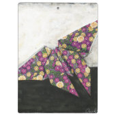 Origami Butterfly auf Blumenpapier Klemmbrett (Rückseite)