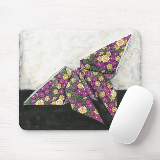 Origami Butterfly auf Blumenpapier Mousepad (Mit Mouse)