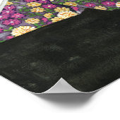 Origami Butterfly auf Blumenpapier Poster (Ecke)