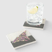 Origami Butterfly auf Blumenpapier Steinuntersetzer (Seitenansicht)