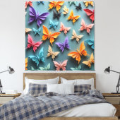 Origami Butterfly Pattern Leinwanddruck (Insitu (Schlafzimmer))