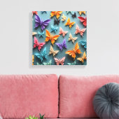 Origami Butterfly Pattern Leinwanddruck (Insitu (Wohnzimmer))