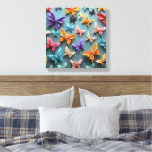 Origami Butterfly Pattern Leinwanddruck (Insitu (Schlafzimmer))