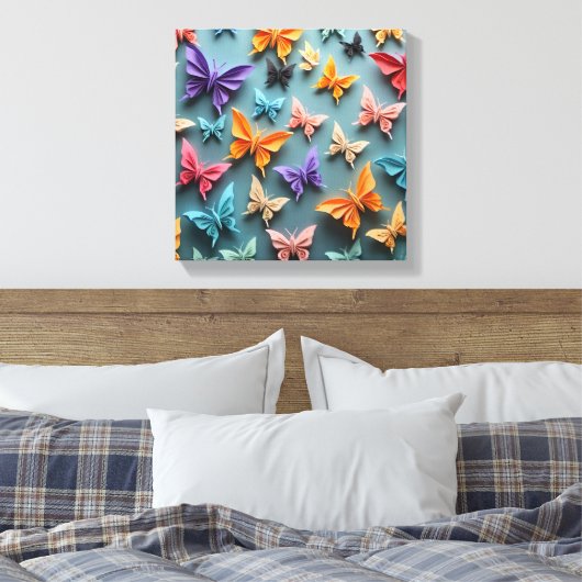 Origami Butterfly Pattern Leinwanddruck (Insitu (Schlafzimmer))