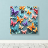 Origami Butterfly Pattern Leinwanddruck (Insitu (Holzboden))