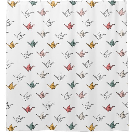 Origami Calm - Kranduschvorhang Duschvorhang (Vorderseite)