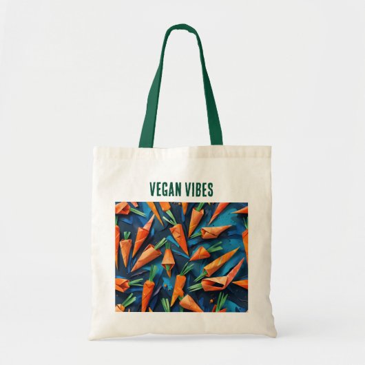 Origami Carrots Pattern - Vegane Vibes Tragetasche (Vorne)