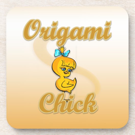 Origami Chick Getränkeuntersetzer (Vorderseite)