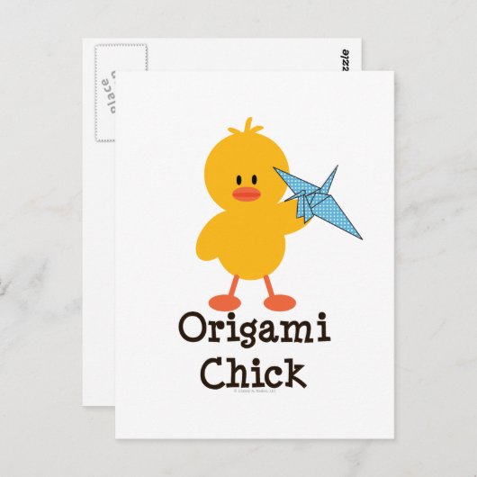 Origami Chick Postcard Postkarte (Vorne/Hinten)