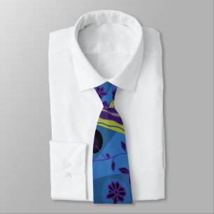 Origami Chintz (L) Blau Indigo Olive Schwarz Krawatte