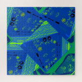 Origami Chintz (L) Blue Green Puzzle (Horizontal)