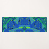Origami Chintz (L) Blue Green Yogamatte (Vorderseite (Horizontal))