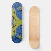 Origami Chintz (L) Blue Indigo Olive Black Skateboard (Vorderseite)
