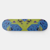Origami Chintz (L) Blue Indigo Olive Black Skateboard (Horizontal)