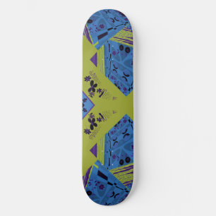 Origami Chintz (L) Blue Indigo Olive Black Skateboard