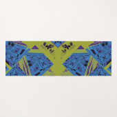 Origami Chintz (L) Blue Indigo Olive Black Yogamatte (Vorderseite (Horizontal))