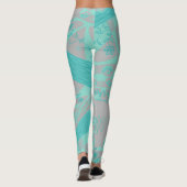 Origami Chintz (L) Dusty Blue Gray Leggings (Rückseite)