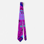 Origami Chintz (L) Fuchsia Turquoise Blue Magenta Krawatte (Vorderseite)