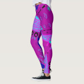 Origami Chintz (L) Fuchsia Turquoise Blue Magenta Leggings (Links)