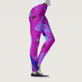Origami Chintz (L) Fuchsia Turquoise Blue Magenta Leggings (Rechts)